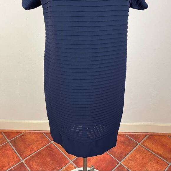 J. Crew Navy Tiered Capped Sleeve Shift Dress - Picture 4 of 7